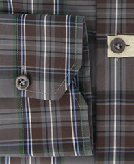 Luigi Borrelli Brown Plaid Shirt - Extra Slim - 16/41 - (963STEFANO)