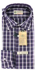 Luigi Borrelli Purple Plaid Shirt - Extra Slim - 16/41 - (EV918STEFANO)