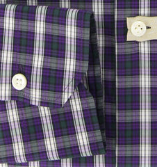 Luigi Borrelli Purple Plaid Shirt - Extra Slim - 16/41 - (EV918STEFANO)