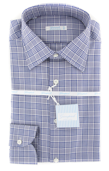 Giampaolo Dark Blue Plaid Shirt - Extra Slim - (608GP-2061-75) - Parent