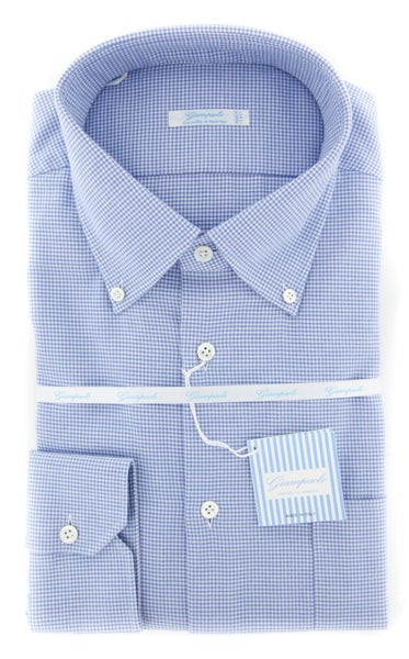Giampaolo Light Blue Houndstooth Shirt - Extra Slim - (608GP-TS1328-70) - Parent