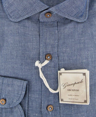 Giampaolo Blue Melange Shirt - Extra Slim - (GP618174271MATPT1) - Parent