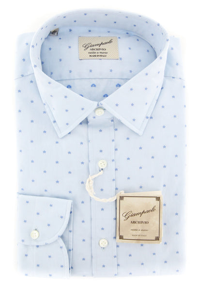 Giampaolo Light Blue Stars Shirt - Extra Slim - (GP618211771SEVPT1) - Parent