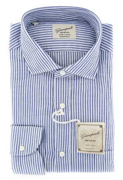 Giampaolo Blue Striped Shirt - Extra Slim - (618GP2542-71) - Parent