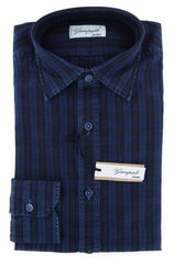Giampaolo Dark Blue Striped Shirt - Extra Slim - S/S - (618GP-4215-0070)