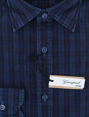 Giampaolo Dark Blue Striped Shirt - Extra Slim - (618GP-4215-0070) - Parent