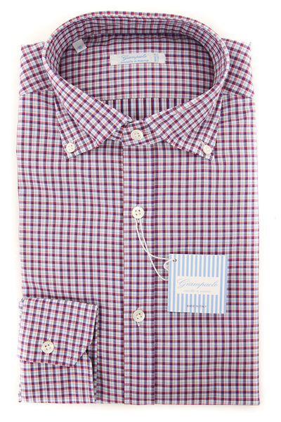 Giampaolo Red Plaid Shirt - Extra Slim - (618GP468-42) - Parent