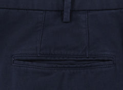 Incotex Navy Blue Solid Cotton Blend Pants - Slim - (0B) - Parent