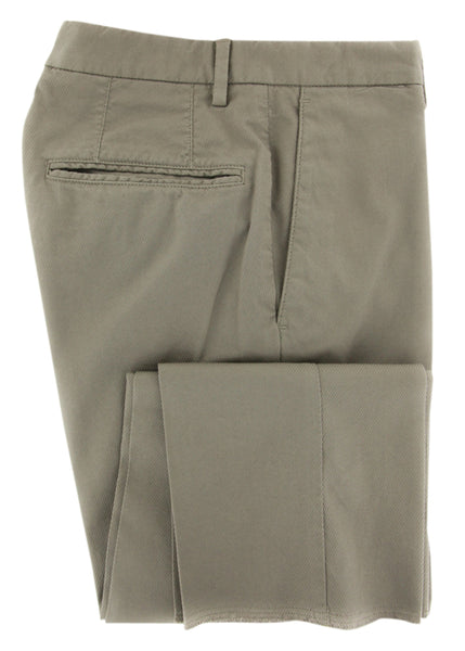 Incotex Olive Green Solid Cotton Blend Pants - Slim - (2C) - Parent