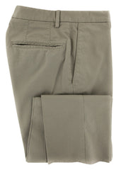 Incotex Olive Green Solid Cotton Blend Pants - Slim - (2C) - Parent