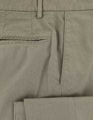Incotex Olive Green Solid Cotton Blend Pants - Slim - (2C) - Parent