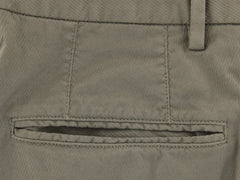 Incotex Olive Green Solid Cotton Blend Pants - Slim - (2C) - Parent