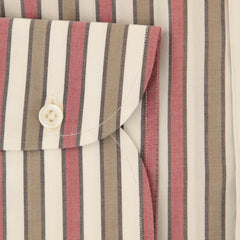 Isaia Red Striped Cotton Shirt - Slim - (WL) - Parent