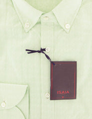 Isaia Light Green Solid Cotton Shirt - Extra Slim - (SN) - Parent
