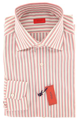 Isaia Pink Striped Cotton Shirt - Slim - 15.75/40 - (J8)