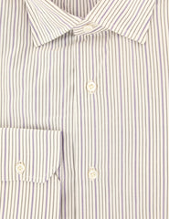Isaia Purple Striped Cotton Shirt - Slim - (KB) - Parent