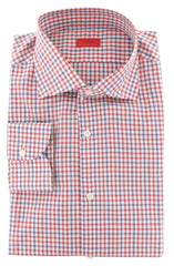 Isaia Red Check Cotton Shirt - Extra Slim - 16/41 - (327)