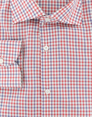 Isaia Red Check Cotton Shirt - Extra Slim - (327) - Parent