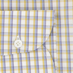 Isaia Yellow Check Cotton Shirt - Slim - (4L) - Parent