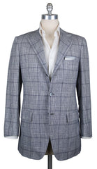 Kiton Blue Cashmere Blend Plaid Sportcoat - (GU3BWSLIBLU) - Parent