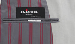 Kiton Light Gray Cotton Blend Herringbone Suit - (UA896D322R7) - Parent