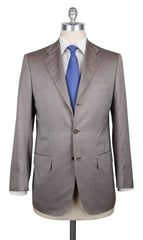 Kiton Light Brown Herringbone Suit - 42/52 - (UA896F1928L7)