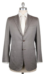 Kiton Light Brown Herringbone Suit - (UA896F1928R7) - Parent