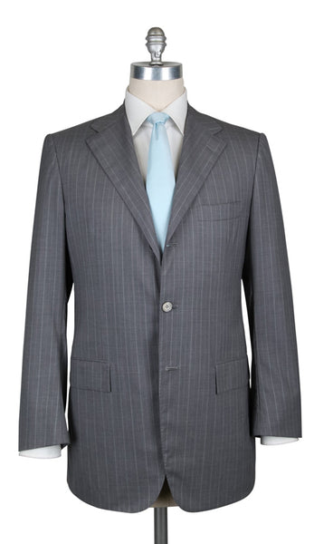 Kiton Gray Wool Striped Suit - (AU3BWOGRYSTRX4) - Parent