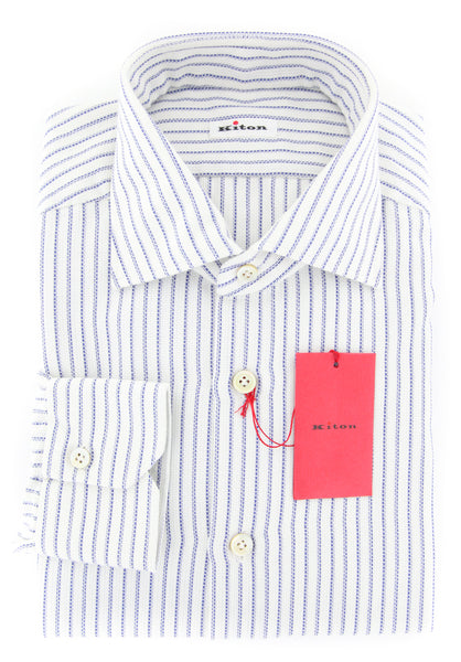 Kiton Blue Striped Shirt - Slim - (KT-H0610405FAA1) - Parent