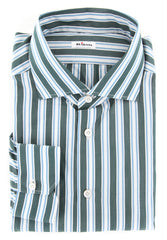 Kiton Dark Green Striped Shirt - Slim - 18.5/46 - (KT-H4046-03CCA1)