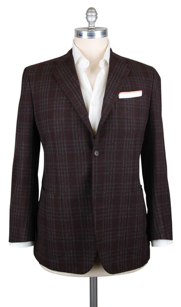 Kiton Dark Brown Cashmere Plaid Sportcoat - (KT1D0616R7) - Parent