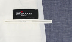Kiton Navy Blue Wool Blend Solid Sportcoat - (UG896D174R7) - Parent