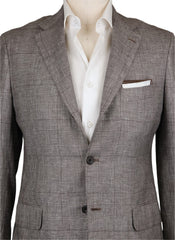 Kiton Brown Cashmere Blend Plaid Sportcoat - (UG896F1710R7) - Parent