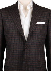 Kiton Dark Brown Cashmere Check Sportcoat - (KT90119147) - Parent