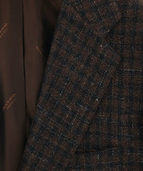 Kiton Dark Brown Cashmere Check Sportcoat - (KT90119147) - Parent