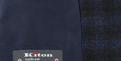 Kiton Navy Blue Cashmere Check Sportcoat - (KT1012174) - Parent