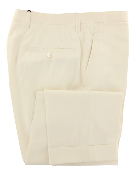 Kiton Off White Solid Pants - Slim - (KT98286826) - Parent