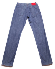 Kiton Denim Blue Solid Cotton Blend Pants - Slim - (1020) - Parent