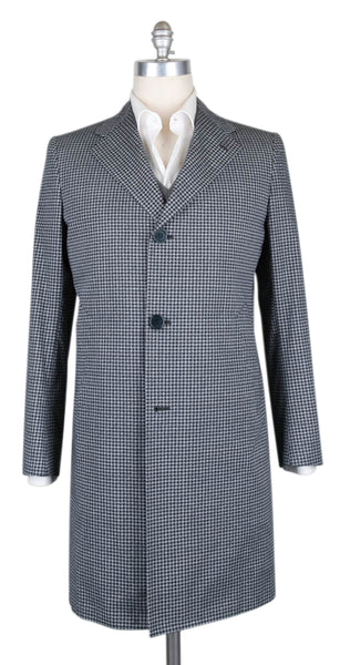 Kiton Blue Cotton Houndstooth Coat -  40/50 - (USCPRC7G2404)