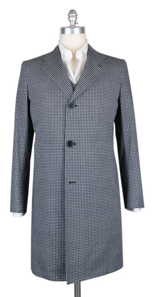 Kiton Blue Cotton Houndstooth Coat - 40/50 - (USCPRC7G2404)