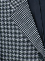 Kiton Blue Cotton Houndstooth Coat - 40/50 - (USCPRC7G2404)