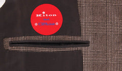 Kiton Brown Cotton Plaid Coat - Size M (US) / 50 (EU) - (USCPRC7G2405)