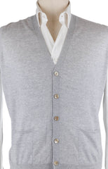 Luigi Borrelli Light Gray Sweater - Vest - X Small/46 - (18MG10400101)