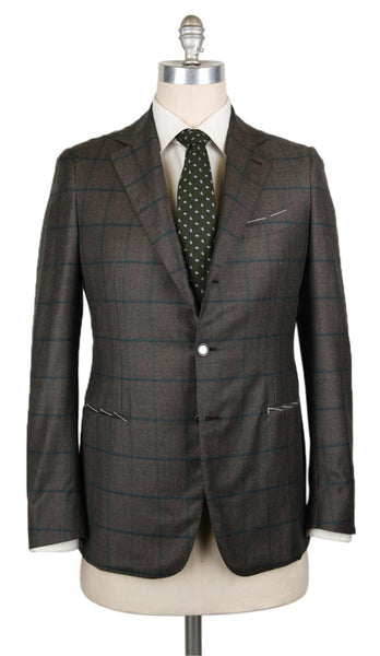 Luigi Borrelli Dark Brown Window Pane Suit - (CA817174) - Parent
