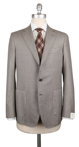 Luigi Borrelli Cream Wool Solid Suit - (LB1016174) - Parent