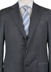 Borrelli Charcoal Gray Virgin Wool Striped Suit - (201803123) - Parent