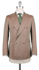 Luigi Borrelli Light Brown Cotton Solid Suit - (LBRC175160) - Parent