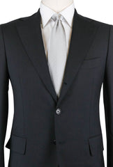 Luigi Borrelli Black Wool Solid Suit - 46/56 - (B9062541101LIPARI7L)