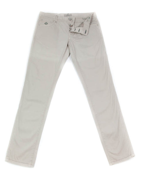 Luigi Borrelli Beige Solid Pants - Super Slim - 35/51 - (CAR2481530)
