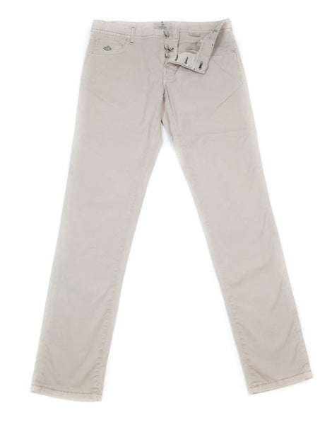 Luigi Borrelli Beige Solid Pants - Super Slim - 33/49 - (CAR2931530)